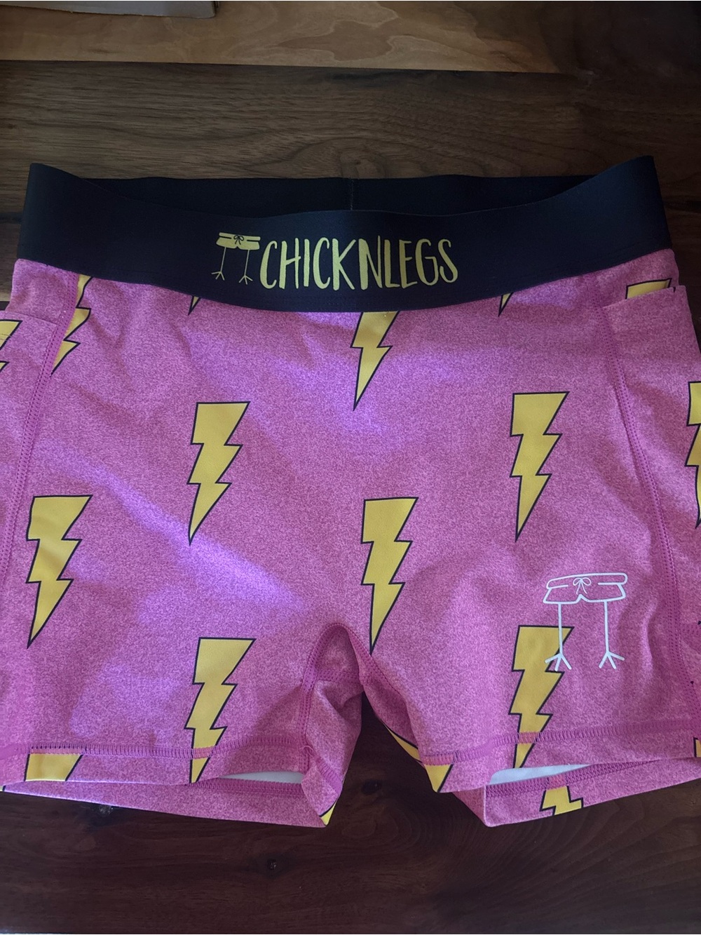 ChicknLegs Pink Lightning Bolt Athletic Shorts